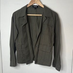 Express Olive Green Utility Jacket